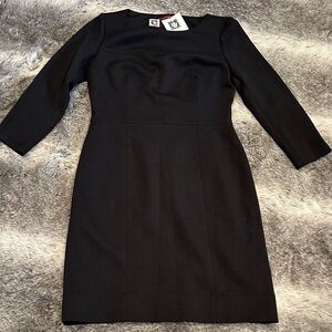 Anne Klein 3/4 sleeve Elegant Black Women's Dress